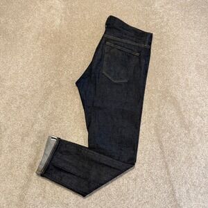 Uniqlo Selvedge Jeans Mens 36x32 Indigo Blue Slim Straight Kaihara Denim Japan
